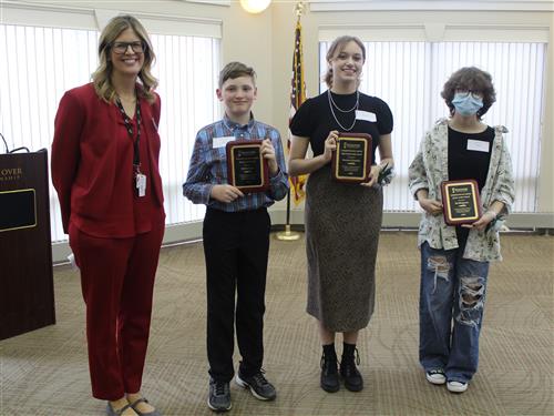 Dr. Johnson with student winners 